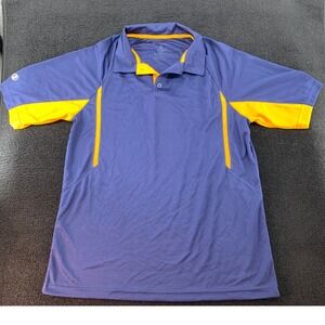 Holloway Mens Adult Polo Shirt‎ Short Sleeve Performance Blue Orange Size M